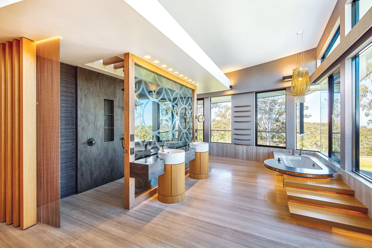 Corian® Colors: Lava Rock, Deep Night Sky, Glacier White, Glacier Ice - Photography: Fred McKie