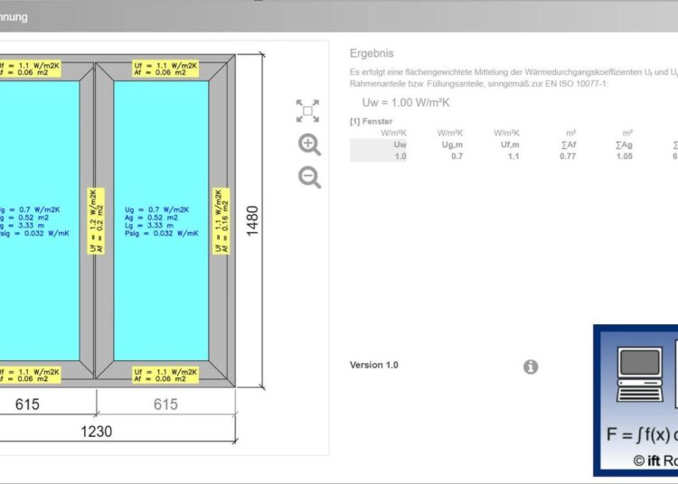 gealan planersoftware ift u Wert Berechnung