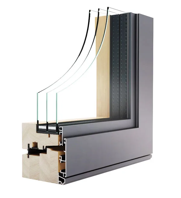 Slim 50 presjek profila drvo-aluminijskog prozora