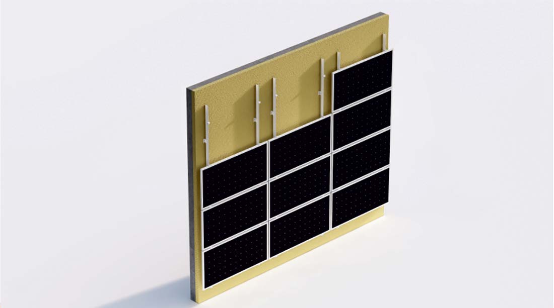 Tehnomarket SOLAR montaža na fasadi / foto: Tehnomarket