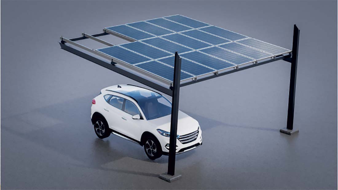 Tehnomarket SOLAR sistem montaža na nadstrešnici / foto: Tehnomarket