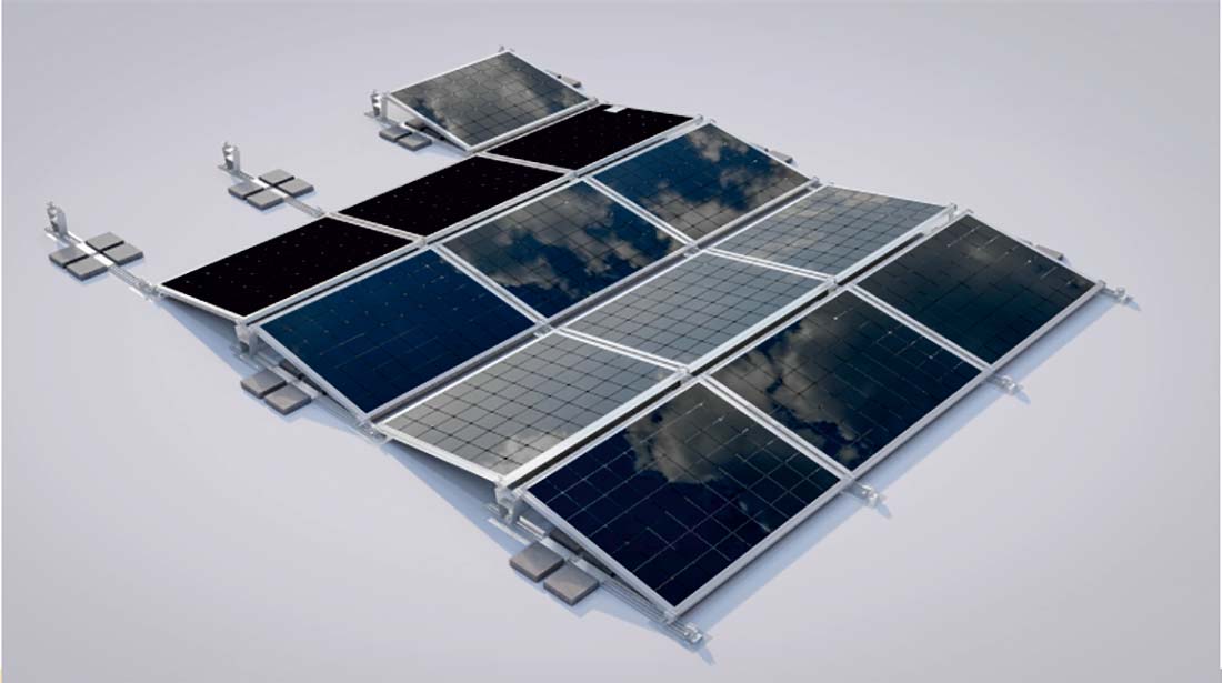 Tehnomarket SOLAR montaža na ravnom krovu / foto: Tehnomarket