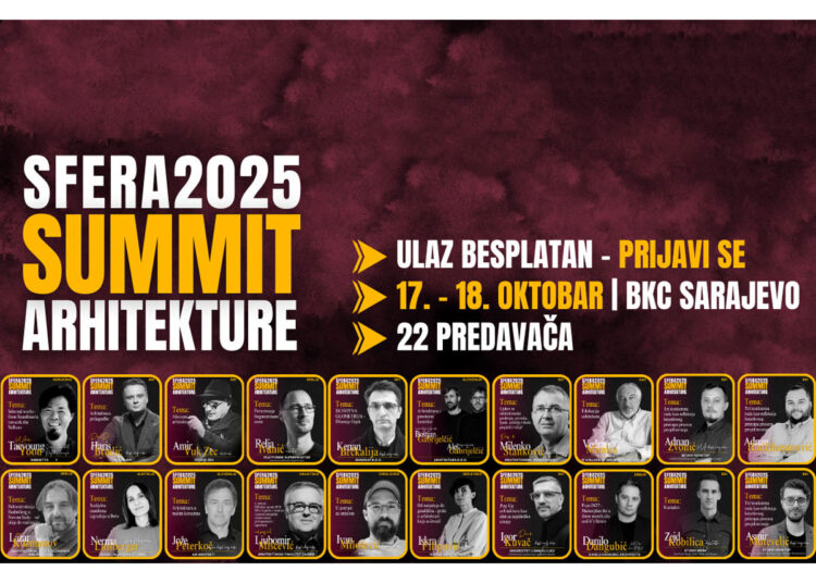 Regionalni summit arhitekture, SFERA 2025, govornici / baner: SFERA