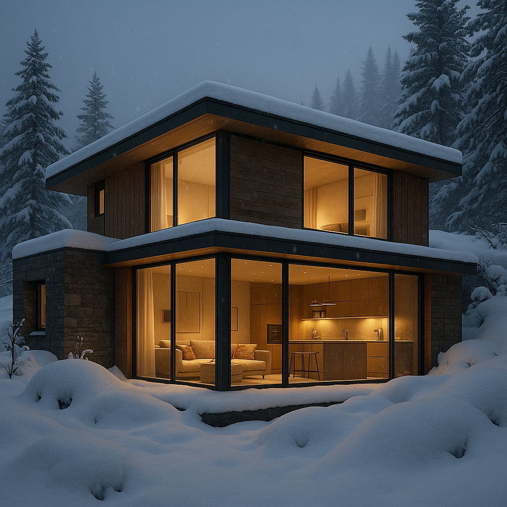 IZO stakla na vikendici u planini / photo: Press Glass