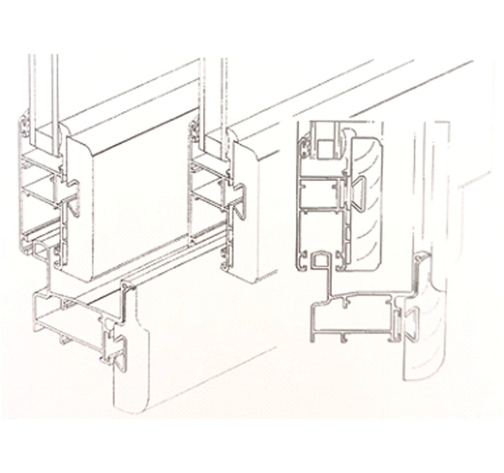Slika 16. Sustav za klizno otvaranje od profila s toplinskim prekidom aluminij-drvo