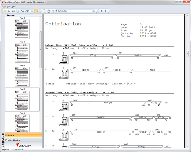 Orgadata program za projektovanje