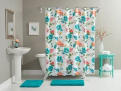 Zavese za kupatilo - cvetni motivi