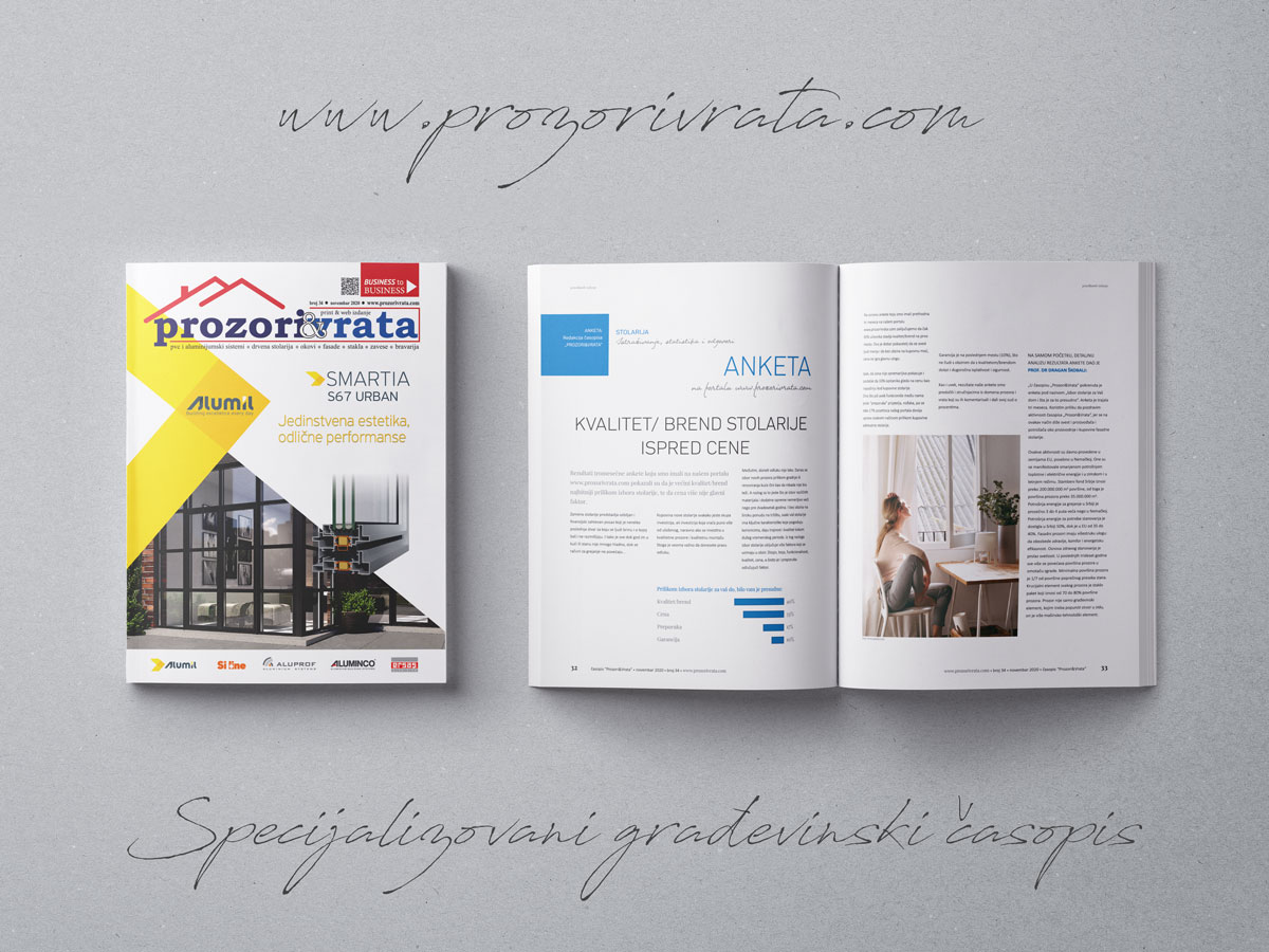 Specijalizovani građevinski časopis PROZORI&VRATA broj 34, novembar 2020.