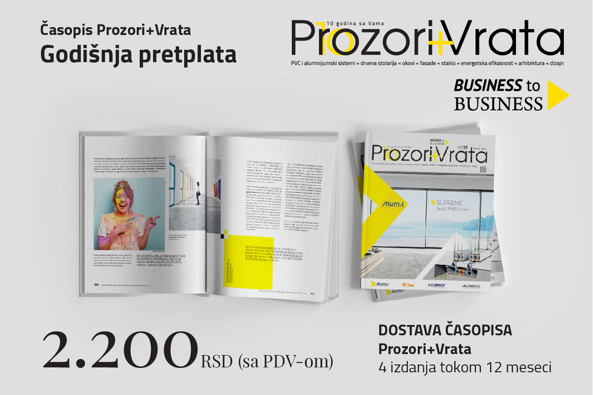 Godišnja pretplata Časopis Prozori+Vrata