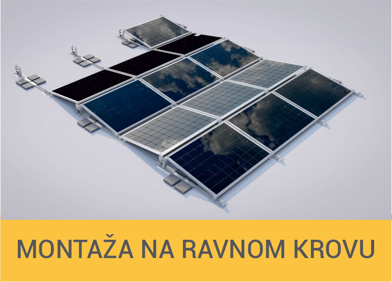 Montaža solarnih panela na ravnom krovu