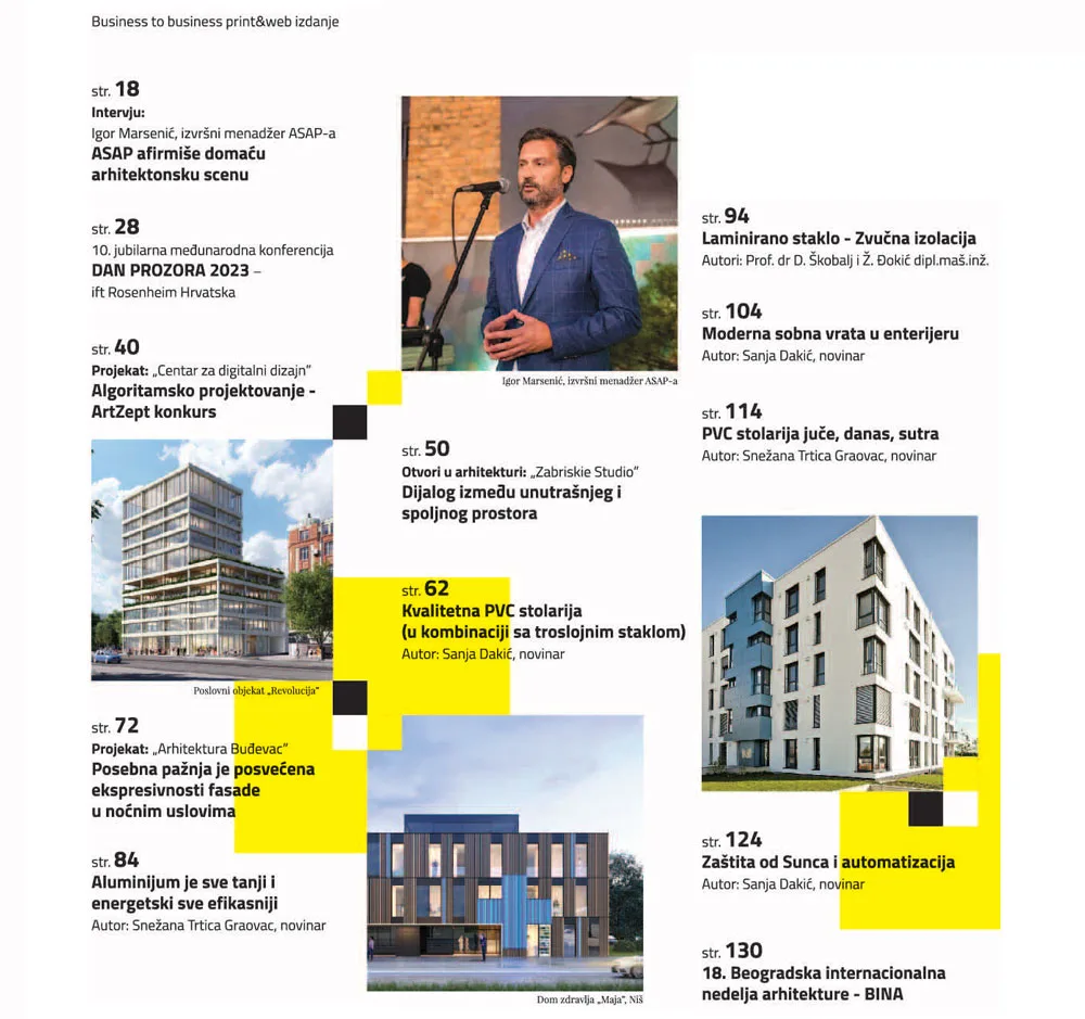 Časopis Prozori+Vrata broj 44, maj 2023