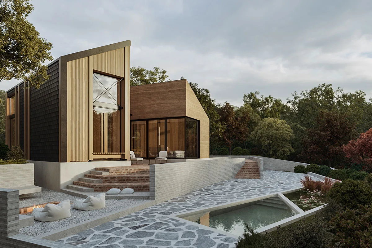 3D render: Fruškogorska kuća TIP 1 / autor projekta: Unknown Studio