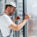 Radnik ugrađuje prozor
