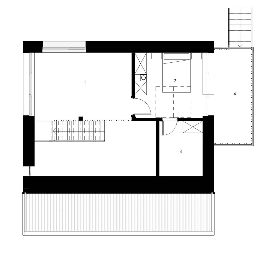 Tlocrt-galerija projekta "Lutra-Lutra" / foto: Arhitektonski biro Bionique