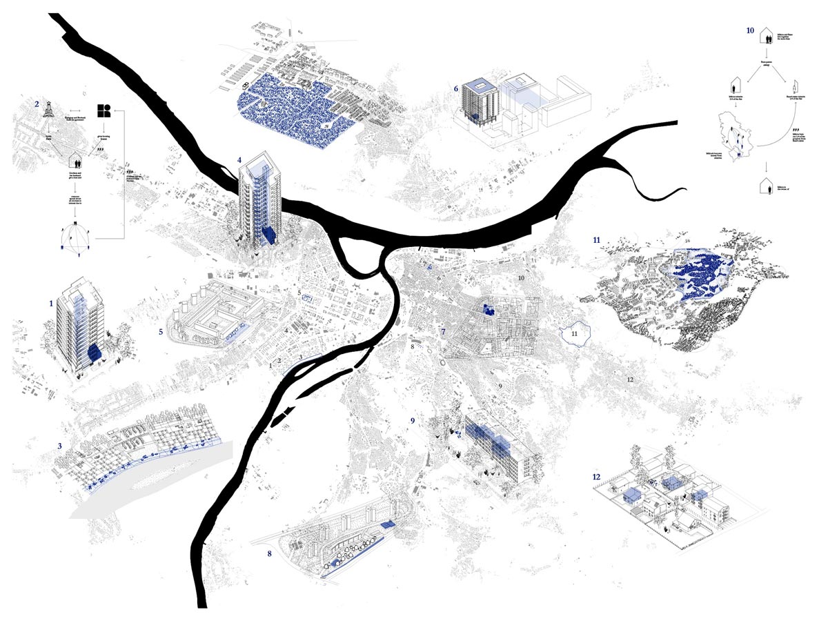Izložba "Od krize do zajednice. Atlas kolaborativnih taktika stanovanja", Mapa kolaborativnih taktika / foto: BINA