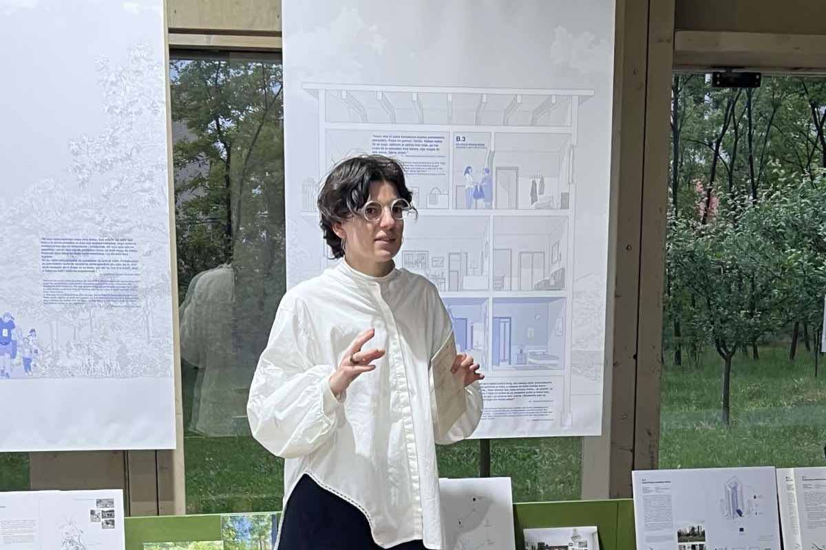 Marija Minić. otvaranje izložbe "Od krize do zajednice. Atlas kolaborativnih taktika stanovanja" / foto: Danica Prodanović