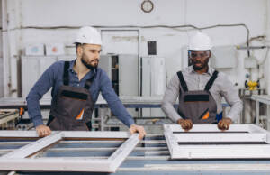 Ekološki prihvatljivi materijali u proizvodnji stolarije i službi održivog razvoja Radnici u industrijskom pogonu za prozore