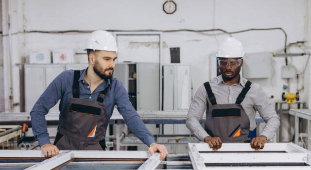 Ekološki prihvatljivi materijali u proizvodnji stolarije i službi održivog razvoja Radnici u industrijskom pogonu za prozore