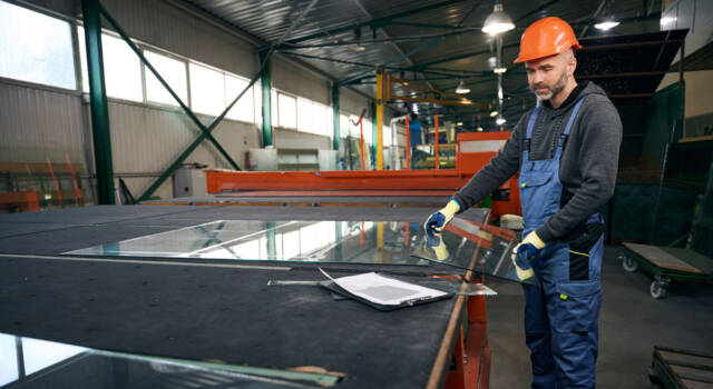 Ultra-tanko staklo: Proizvodni izazovi i nove tehnologije brušenja Radnik u industrijskom pogonu stakla