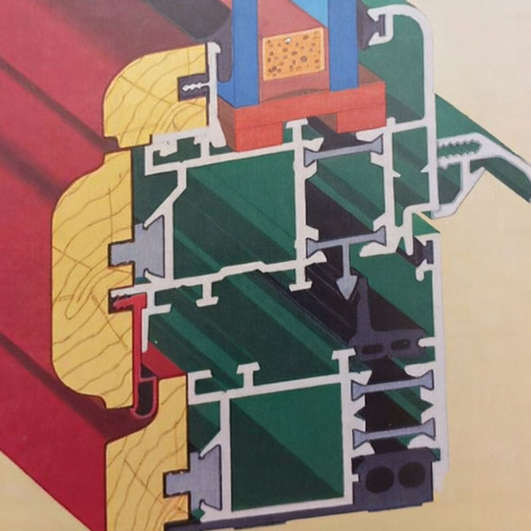 14. Konstrukcija aluminijum-drvo sa aluminijumskim profilima bez toplotnog prekida